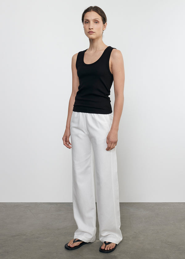 Enza Costa Supima Knit U Tank Black