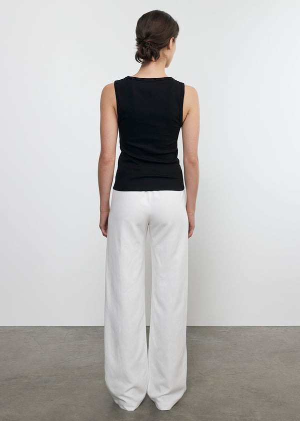 Enza Costa Supima Knit U Tank Black