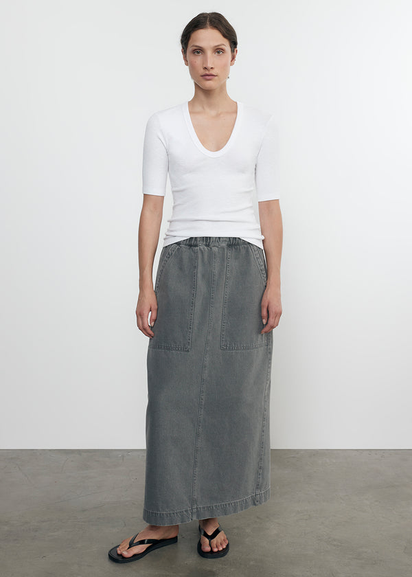 Enza Costa Textured Knit Half Sleeve U White