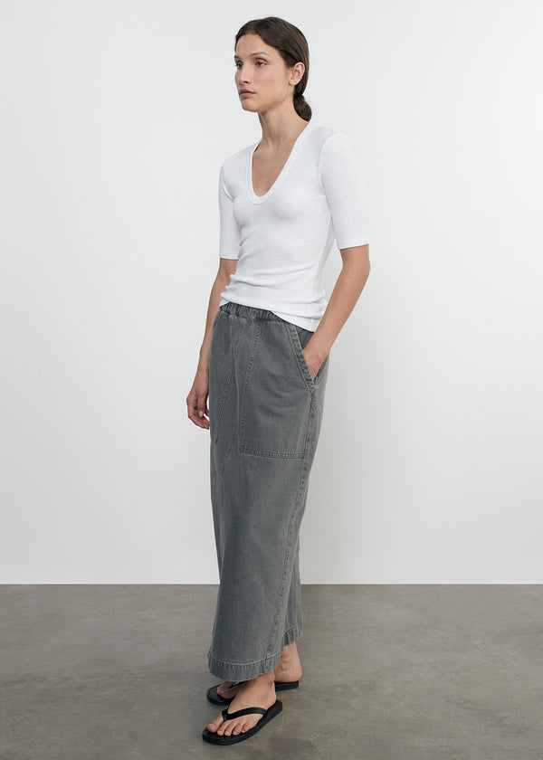 Enza Costa Textured Knit Half Sleeve U White