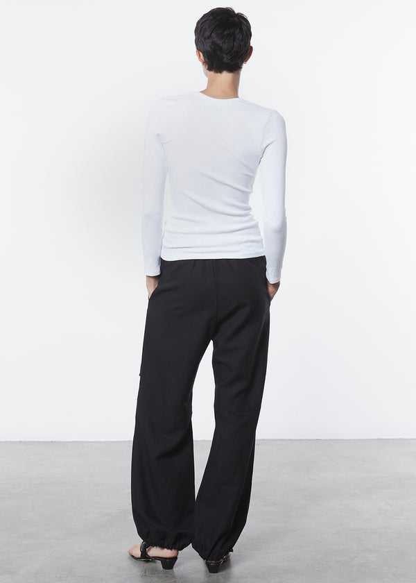 Enza Costa Textured Knit L/S U White