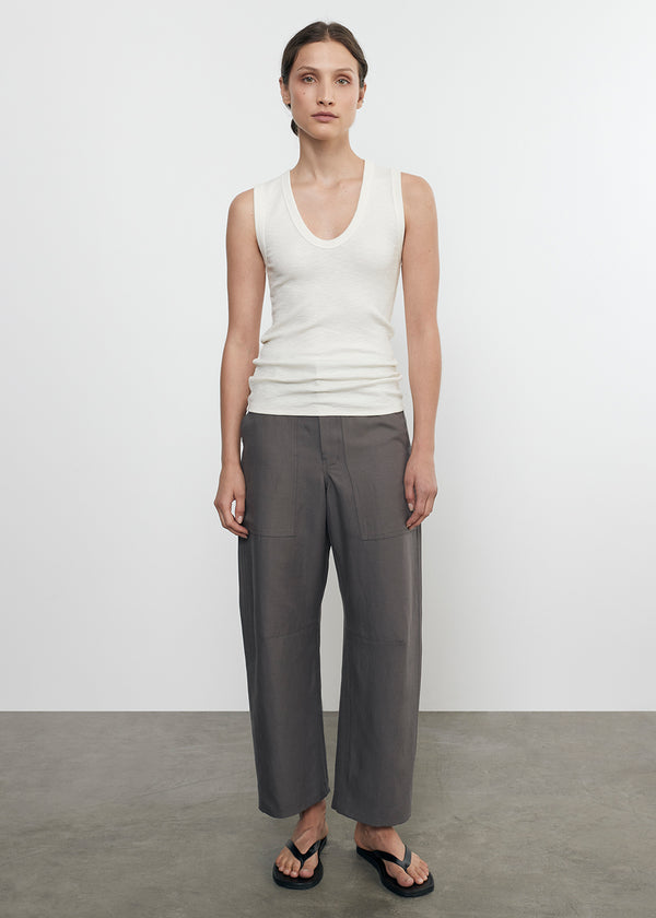 Enza Costa Textured Knit Sleeveless U Vanilla