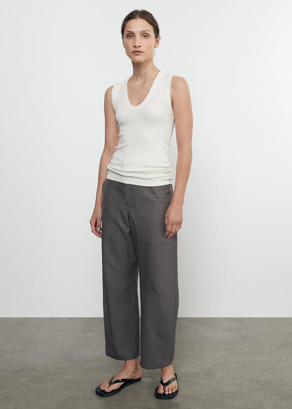 Enza Costa Textured Knit Sleeveless U Vanilla