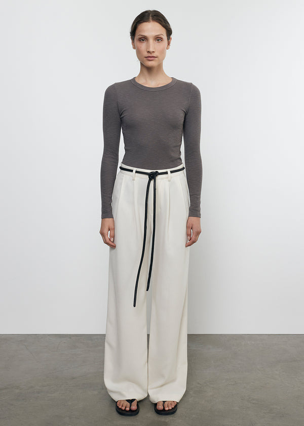 Enza Costa Textured Rib L/S Crew Iron