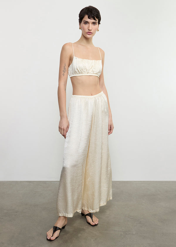 Enza Costa Textured Satin Bralette Macadamia