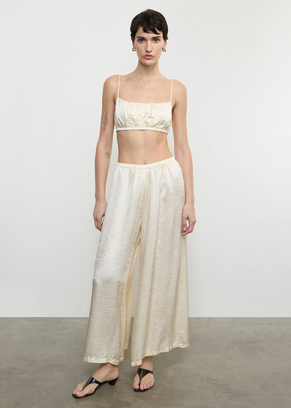 Enza Costa Textured Satin Bralette Macadamia