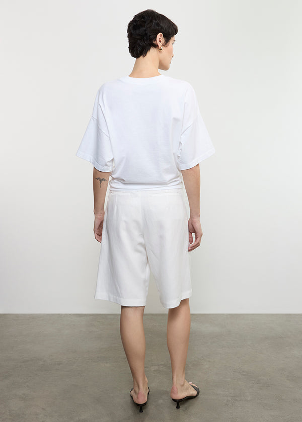 Enza Costa Twill Pleated Short Off White