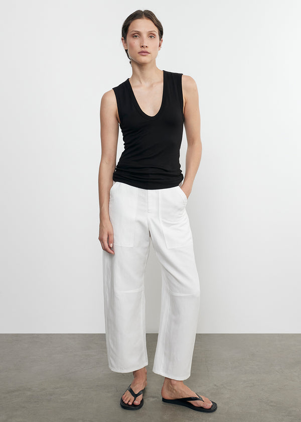 Enza Costa Twill Work Pant Off White
