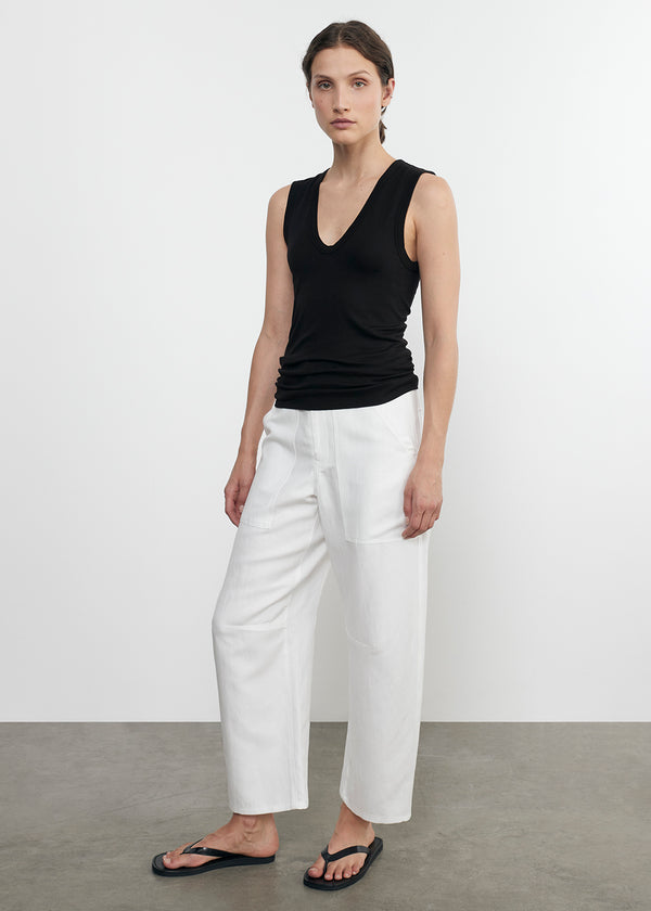 Enza Costa Twill Work Pant Off White