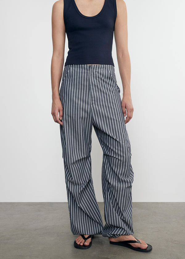 Enza Costa Supima Baby Rib Cropped Fitted U Tank Indigo