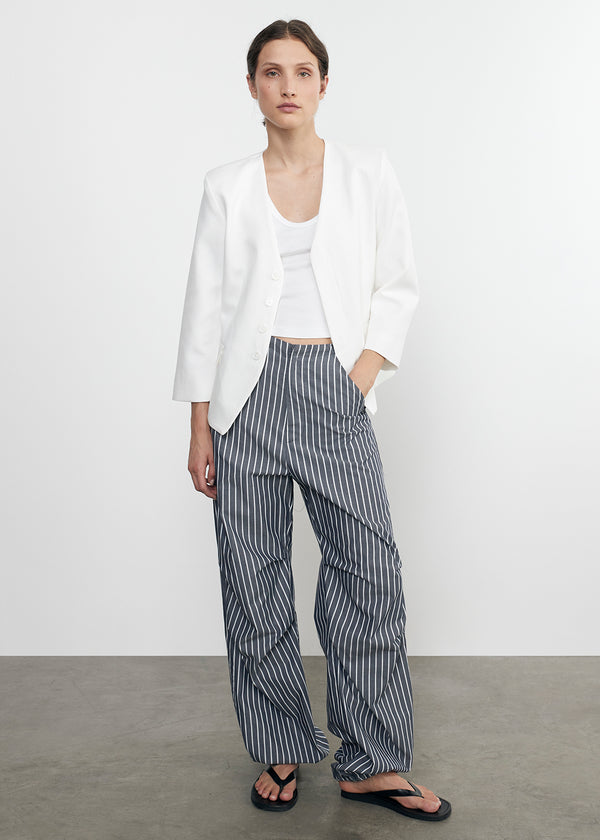 Enza Costa Supima Baby Rib Cropped Fitted U Tank White