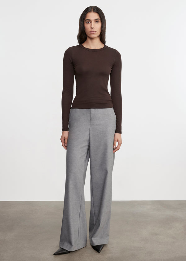 Enza Costa Supima Cotton New Classic L/S Tee Coffee Bean