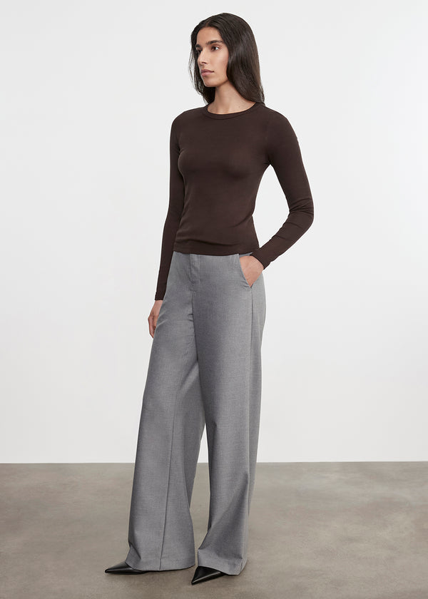 Enza Costa Supima Cotton New Classic L/S Tee Coffee Bean