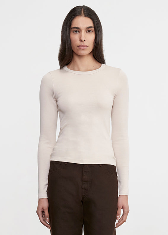 Enza Costa Supima Cotton New Classic L/S Tee Parchment