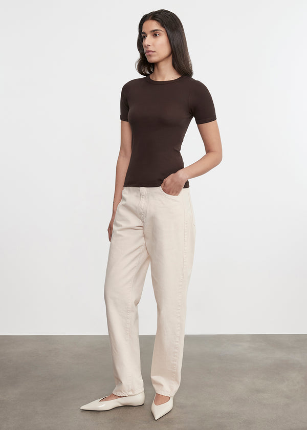 Enza Costa Supima Cotton New Classic S/S Tee Coffee Bean