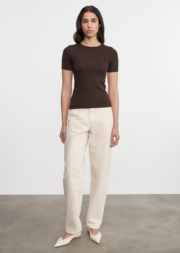 enza costa Supima Cotton New Classic S/S Tee Coffee Bean