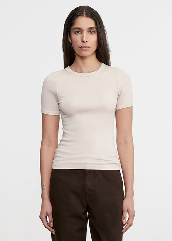 Enza Costa Supima Cotton New Classic S/S Tee Parchment