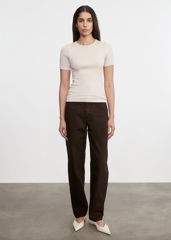 Enza Costa Supima Cotton New Classic S/S Tee Parchment