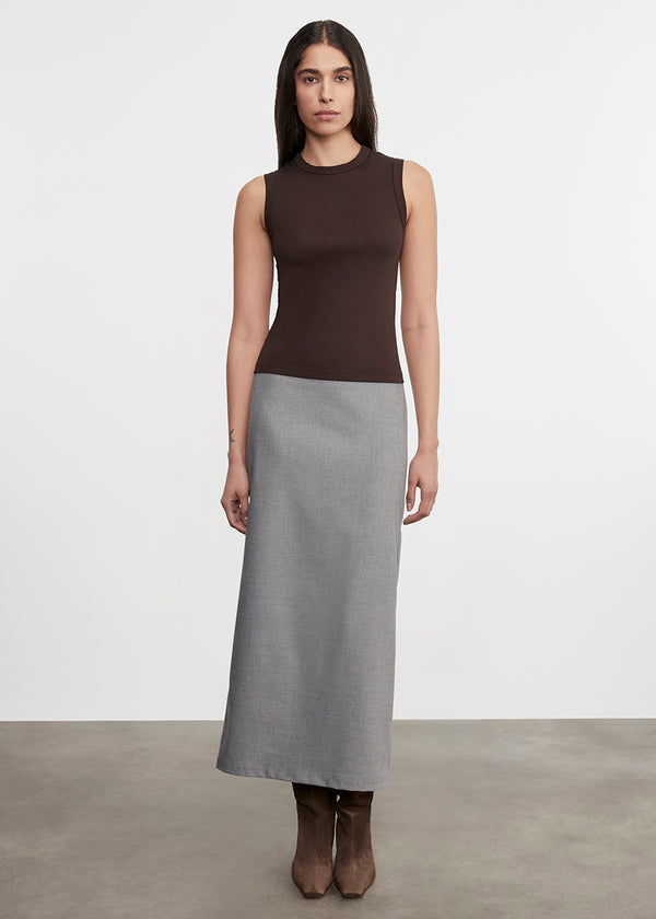 Enza Costa Supima Cotton New Classic Sleeveless Tee Coffee Bean