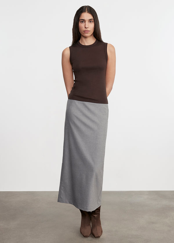 enza costa Supima Cotton New Classic Sleeveless Tee Coffee Bean