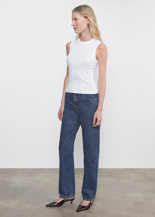 Enza Costa Supima Cotton New Classic Sleeveless Tee White