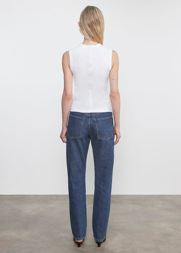 Enza Costa Supima Cotton New Classic Sleeveless Tee White