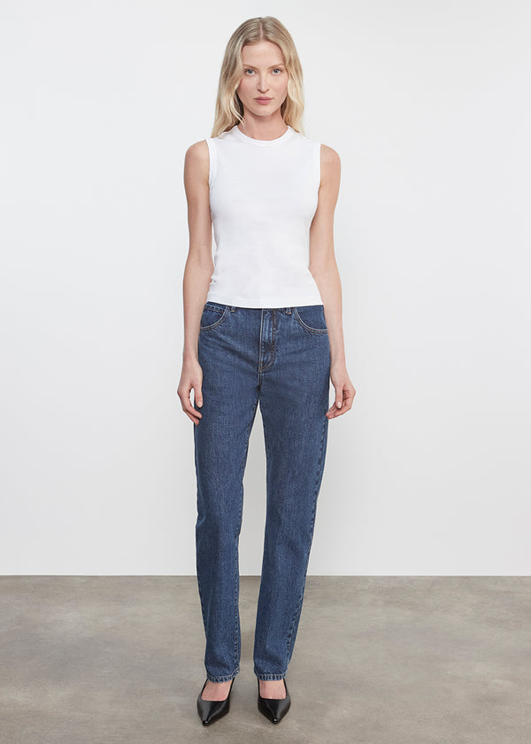 enza costa Supima Cotton New Classic Sleeveless Tee White