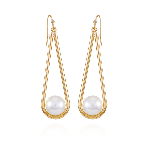 enzo angiolini Goldtone Pearl Drop Dangle Earrings Gold Tone