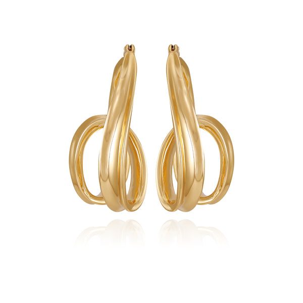 Enzo Angiolini Goldtone Spiral Hoop Earrings Gold Tone