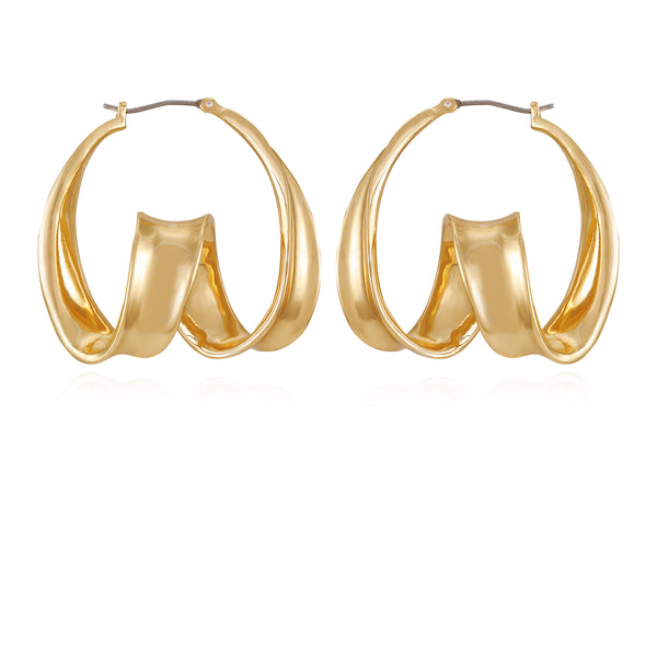 enzo angiolini Goldtone Spiral Hoop Earrings Gold Tone