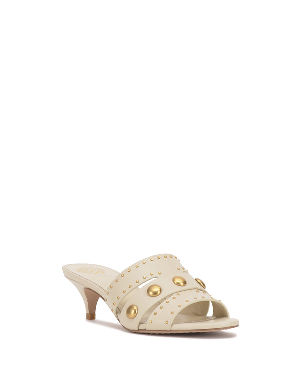 Enzo Angiolini Kyler Studded Kitten Heel Sandal Panna Creme