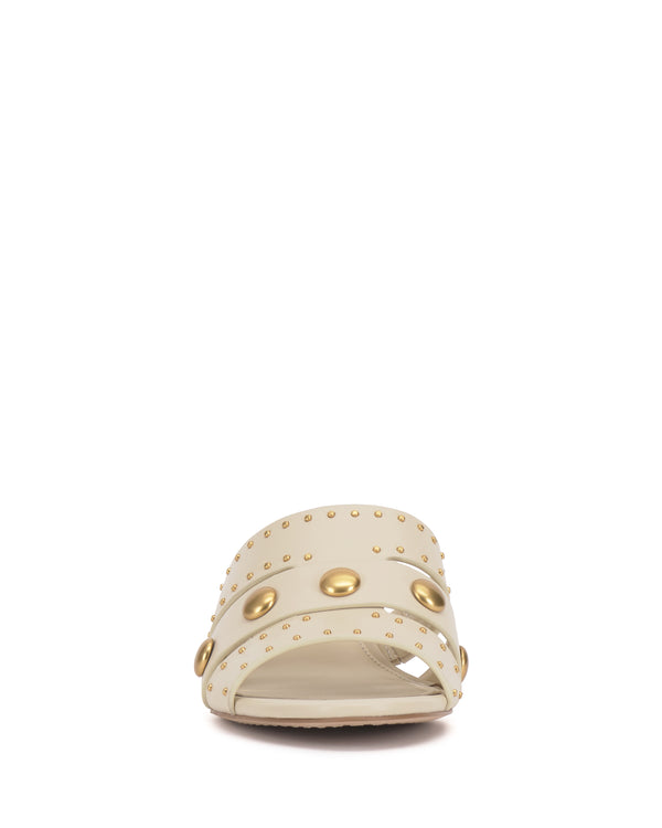 Enzo Angiolini Kyler Studded Kitten Heel Sandal Panna Creme