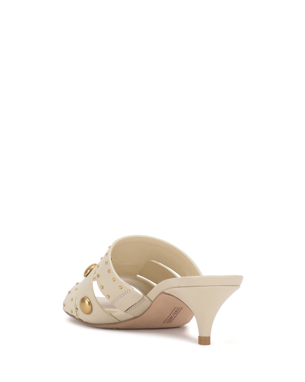 Enzo Angiolini Kyler Studded Kitten Heel Sandal Panna Creme