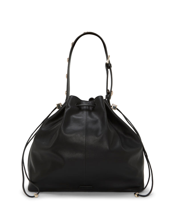 Enzo Angiolini Pippa Large Studded Bucket Bag Black Stud