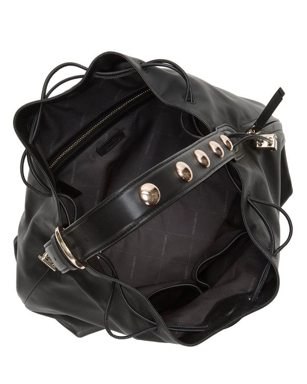 Enzo Angiolini Pippa Large Studded Bucket Bag Black Stud