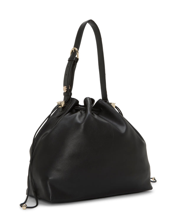 Enzo Angiolini Pippa Large Studded Bucket Bag Black Stud
