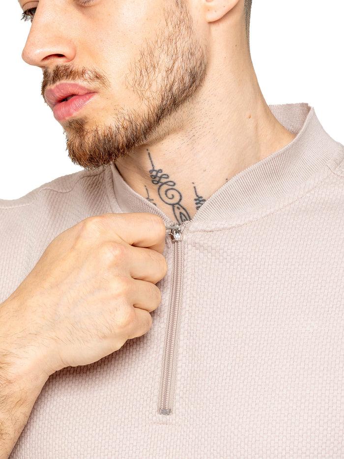 Enzo Jeans Adriano Waffle T-Shirt And Shorts Set - Beige