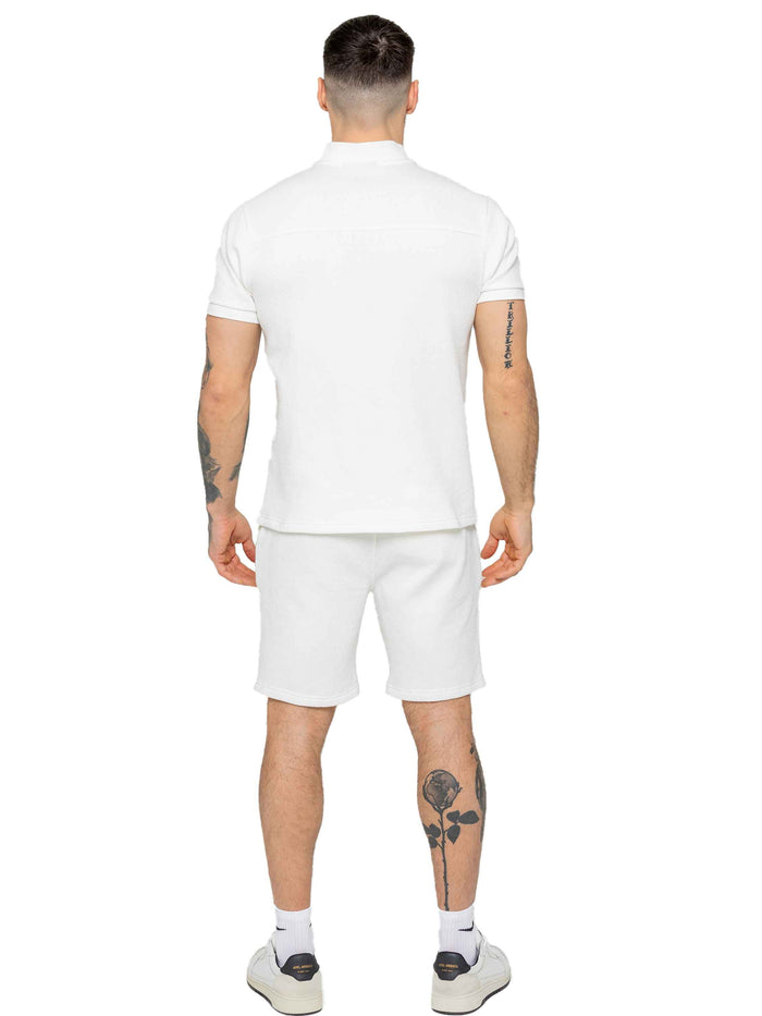 Enzo Jeans Adriano Waffle T-Shirt And Shorts Set - Off White