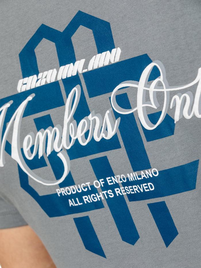 Enzo Jeans Amadeo Members Graphic T-Shirt - Coastal Blue