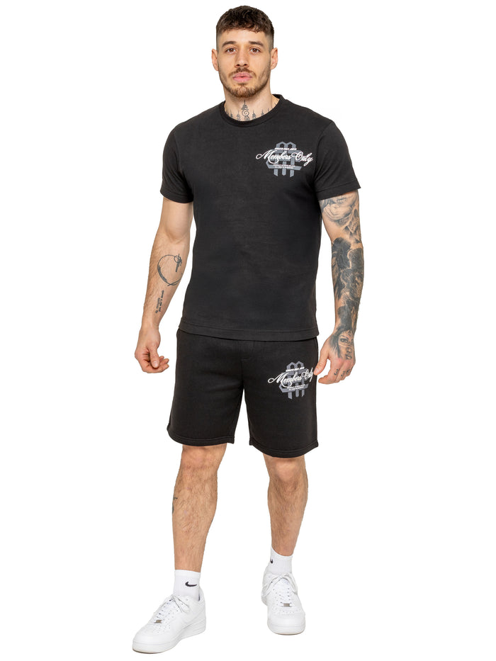 enzo jeans Amadeo T-Shirt and Fleece Shorts Set - Black