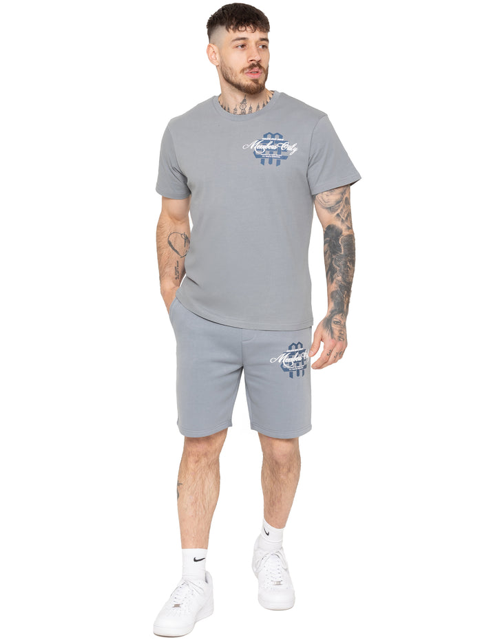 enzo jeans Amadeo T-Shirt and Fleece Shorts Set - Coastal Blue