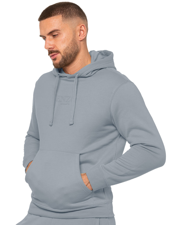 Enzo Jeans Archer Print Pullover Hoodie - Coastal Blue