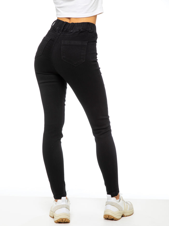 Enzo Jeans Ava High Rise Skinny Jean Leggings - Black