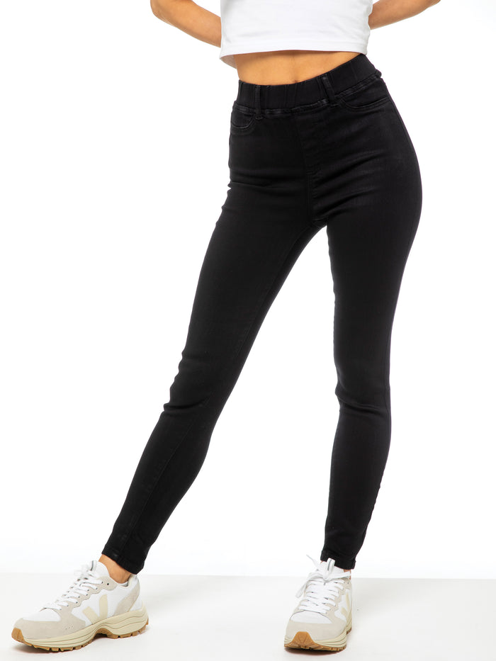 Enzo Jeans Ava High Rise Skinny Jean Leggings - Black