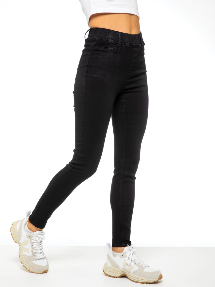 Enzo Jeans Ava High Rise Skinny Jean Leggings - Black
