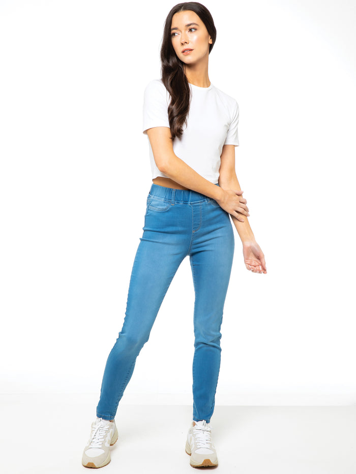enzo jeans Ava High Rise Skinny Jean Leggings - Light Blue