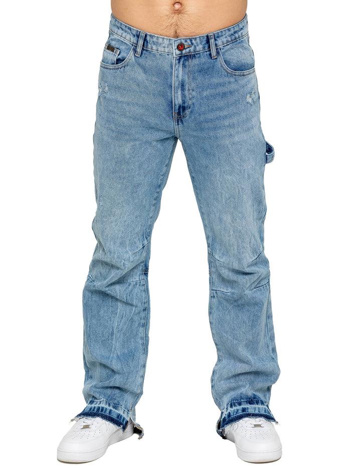 Enzo Jeans Bartolo Stepped Hem Denim Jeans - Light Blue