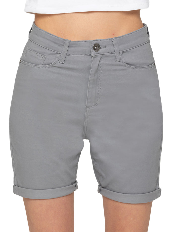 Enzo Jeans Ellie Cotton Blend Chino Shorts - Light Grey