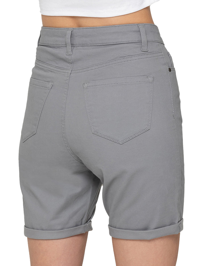 Enzo Jeans Ellie Cotton Blend Chino Shorts - Light Grey