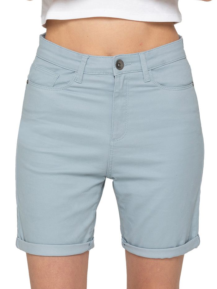 Enzo Jeans Ellie Cotton Blend Chino Shorts - Sky Blue